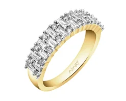 Pierścionek z żółtego złota z diamentami - 0,99 ct - próba 585