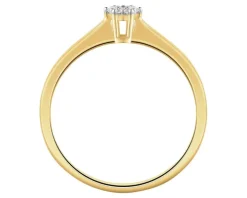 Pierścionek z żółtego złota z diamentami - 0,05 ct - próba 585