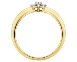 Pierścionek z żółtego złota z brylantami - 0,10 ct - próba 585