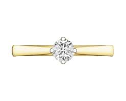 Pierścionek z żółtego złota z brylantem laboratoryjnym - 0,41 ct - próba 585
