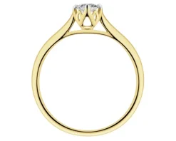 Pierścionek z żółtego złota z brylantem laboratoryjnym - 0,41 ct - próba 585