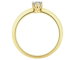 Pierścionek z żółtego złota z brylantem laboratoryjnym - 0,17 ct - próba 585