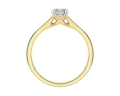 Pierścionek z żółtego złota z brylantem - 0,31 ct - próba 750