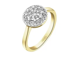 Pierścionek z żółtego złota z diamentami - 0,40 ct - próba 585