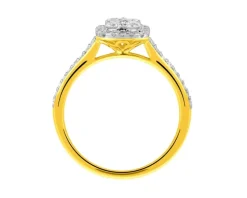 Pierścionek z żółtego złota z diamentami - 0,50 ct - próba 585