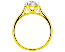 Pierścionek z żółtego złota z brylantami - 0,50 ct - próba 585