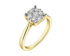 Pierścionek z żółtego złota z brylantami - 0,47 ct - próba 585