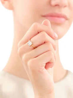 Pierścionek z żółtego złota z brylantami - 0,47 ct - próba 585