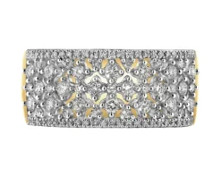 Pierścionek z żółtego złota z diamentami - 0,50 ct - próba 585