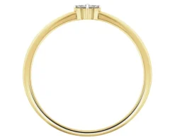 Pierścionek z żółtego złota z brylantami - 0,05 ct - próba 375