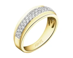 Pierścionek z żółtego złota z brylantami - 0,34 ct - próba 585