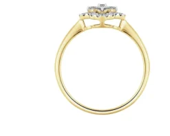 Pierścionek z żółtego złota z brylantami - 0,29 ct - próba 585