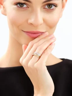 Pierścionek z żółtego złota z brylantami - 0,31 ct - próba 585