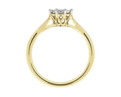 Pierścionek z żółtego złota z diamentami - 0,34 ct - próba 585