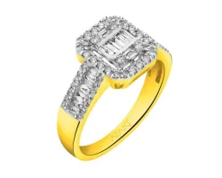 Pierścionek z żółtego złota z diamentami - 0,51 ct - próba 585