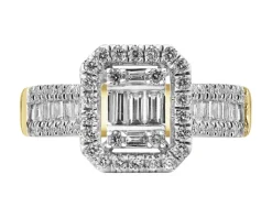 Pierścionek z żółtego złota z diamentami - 0,51 ct - próba 585