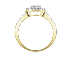 Pierścionek z żółtego złota z diamentami - 0,51 ct - próba 585