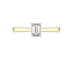 Pierścionek z żółtego złota z diamentem laboratoryjnym - 0,51 ct - próba 585