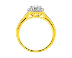 Pierścionek z żółtego złota z diamentami - 0,50 ct - próba 585