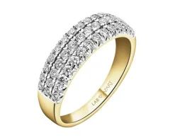 Pierścionek z żółtego złota z brylantami laboratoryjnymi - 0,75 ct - próba 585