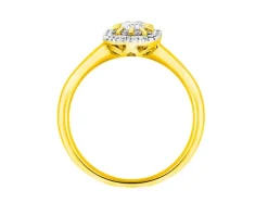Pierścionek z żółtego złota z diamentami - 0,40 ct - próba 585