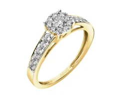 Pierścionek z żółtego złota z brylantami - 0,50 ct - próba 585