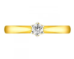 Pierścionek z żółtego złota z brylantami - 0,25 ct - próba 750