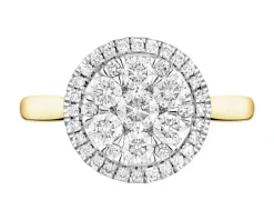 Pierścionek z żółtego złota z brylantami - 1,18 ct - próba 585