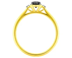 Pierścionek z żółtego złota z brylantami - 0,30 ct - próba 585