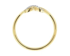 Pierścionek z żółtego złota z diamentami - nieskończoność - 0,03 ct - próba 375