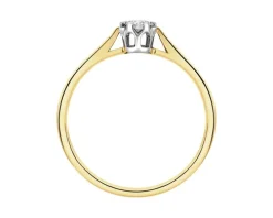 Pierścionek z żółtego złota z brylantem - 0,12 ct - próba 585