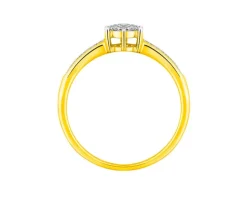 Pierścionek z żółtego złota z diamentami - 0,07 ct - próba 585