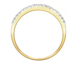 Pierścionek z żółtego złota z diamentami - 0,25 ct - próba 585