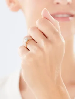 Pierścionek z żółtego złota z brylantami - 0,39 ct - próba 585