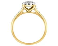 Pierścionek z żółtego złota z brylantami - 0,39 ct - próba 585