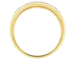 Pierścionek z żółtego złota z diamentami - 0,03 ct - próba 585