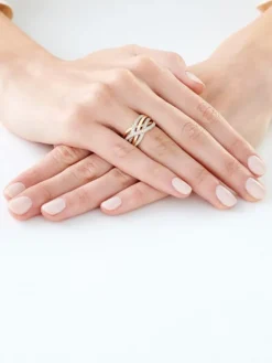 Pierścionek z żółtego złota z brylantami - 0,25 ct - próba 585