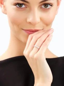 Pierścionek z żółtego złota z brylantami laboratoryjnymi - 0,51 ct - próba 585