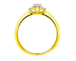 Pierścionek z żółtego złota z brylantami - 0,25 ct - próba 585