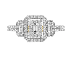 Pierścionek z żółtego złota z diamentami - 0,50 ct - próba 585