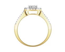 Pierścionek z żółtego złota z diamentami - 0,74 ct - próba 585