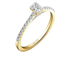 Pierścionek z żółtego złota z diamentami - SI2/H - 0,41 ct - próba 585