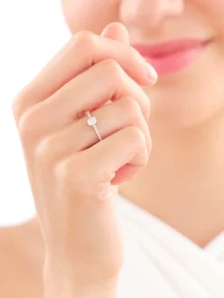 Pierścionek z żółtego złota z diamentami - SI2/H - 0,41 ct - próba 585