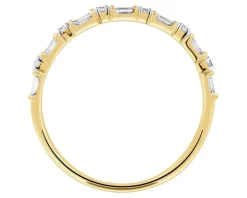 Pierścionek z żółtego złota z diamentami - 0,15 ct - próba 585