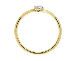 Pierścionek z żółtego złota z diamentami - 0,03 ct - próba 375