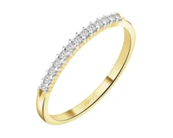 Pierścionek z żółtego złota z diamentami - 0,10 ct - próba 585