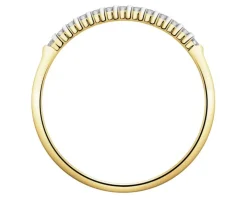 Pierścionek z żółtego złota z diamentami - 0,10 ct - próba 585