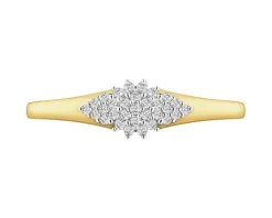 Pierścionek z żółtego złota z diamentami - 0,09 ct - próba 585