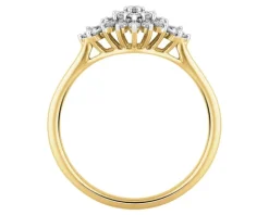 Pierścionek z żółtego złota z diamentami - 0,25 ct - próba 585