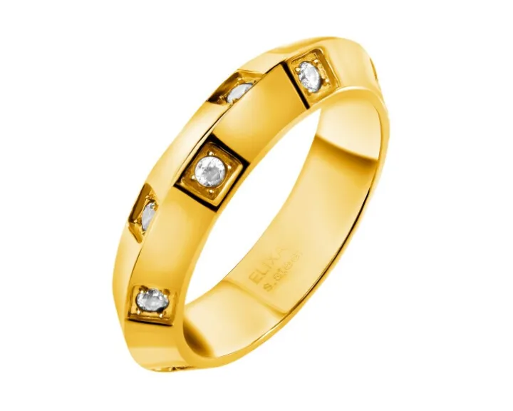 Pierścionek ze stali szlachetnej z cyrkoniami